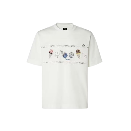펜디 White cotton 반팔 티셔츠